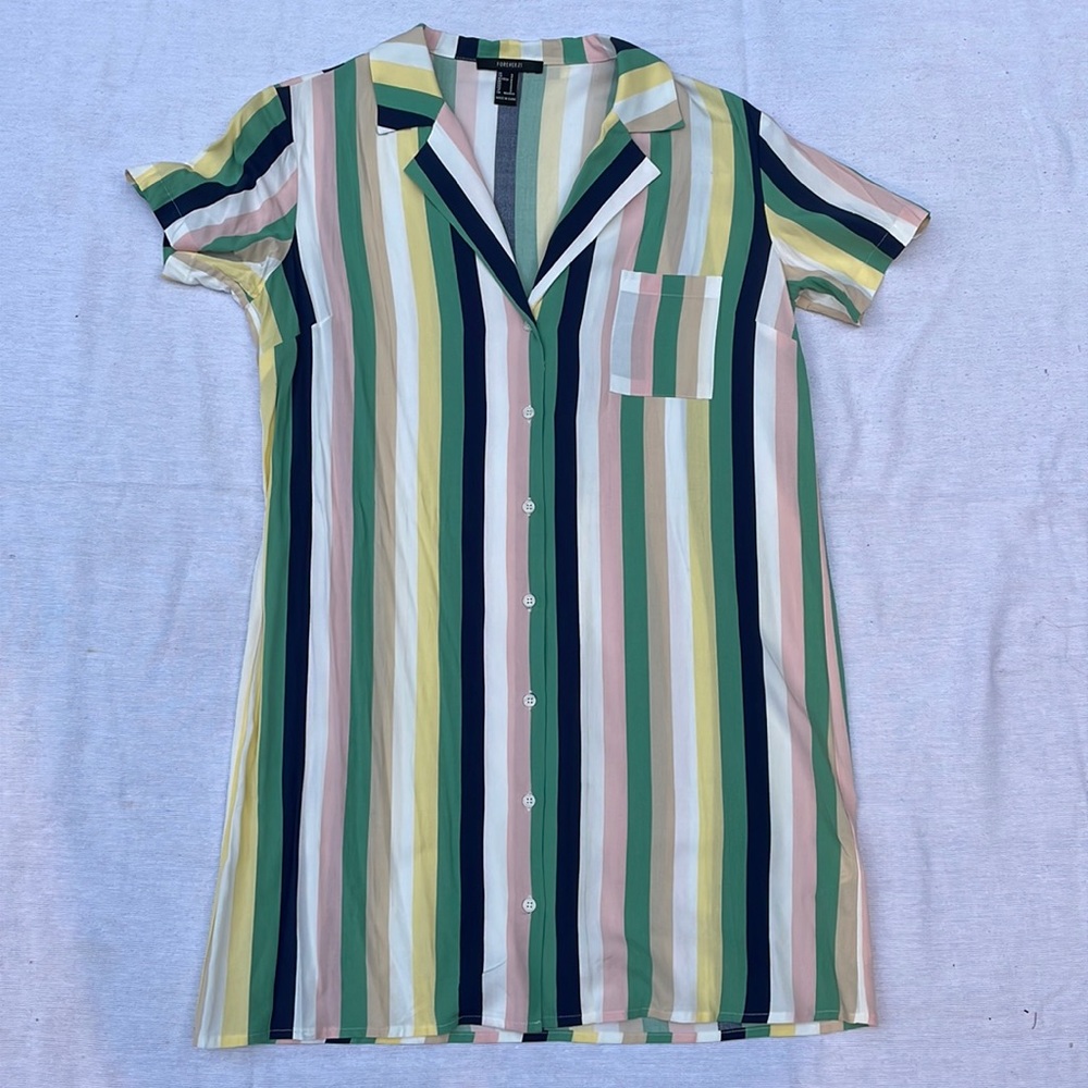 Forever 21 Striped Shirt Dress